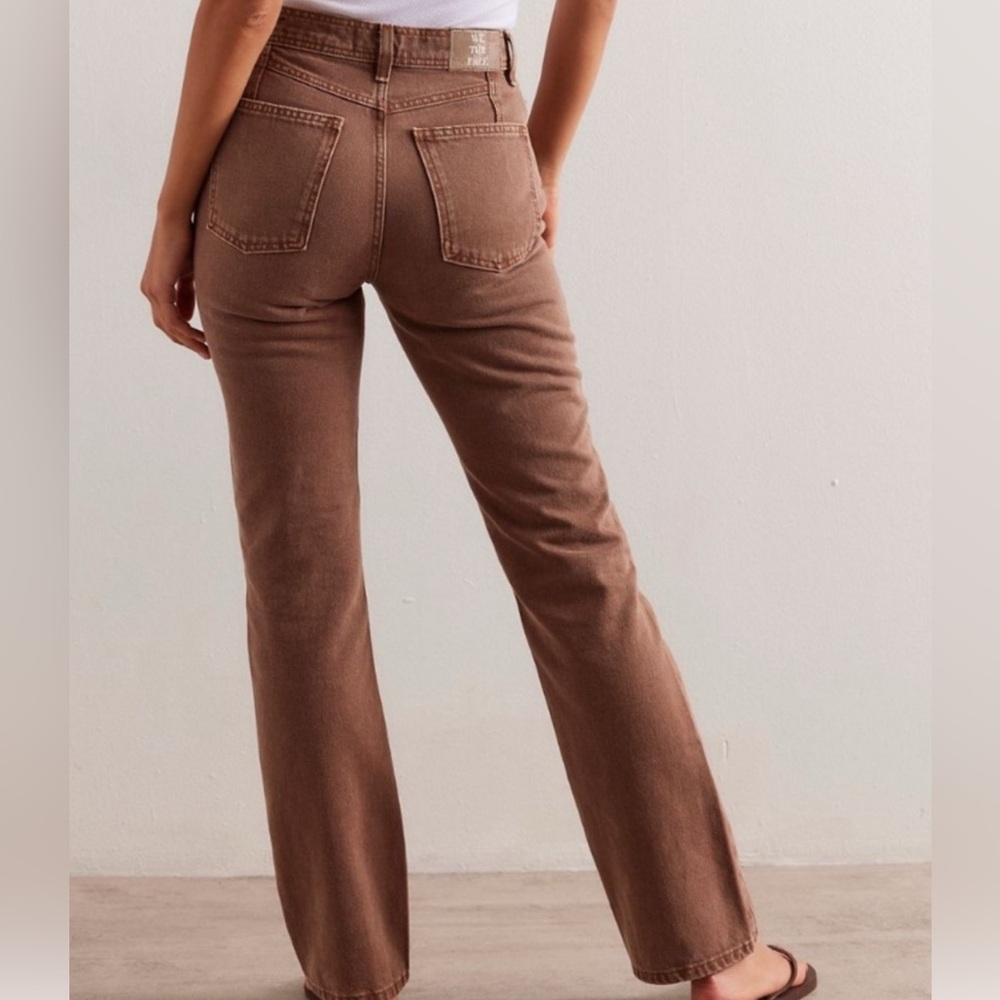 We The Free Brown Straight Leg Jeans